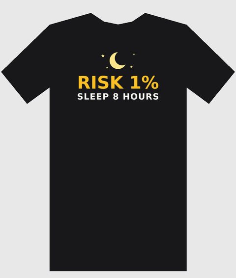 Risk 1%. Sleep 8 hours.